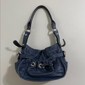 Stylish Blue Leather Handbag
